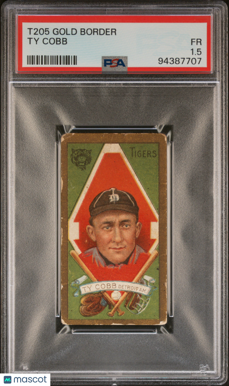 T205 Ty Cobb Detroit PSA 1.5 Piedmont Back