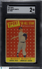 1958 Topps #487 Mickey Mantle All Star Yankees SGC 2