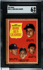 1962 Topps #53 A. L. Home Run Leaders w/ Mickey Mantle SGC 6