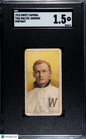 T206 Walter Johnson Portrait Washington SGC 1.5 Sweet Caporal Back