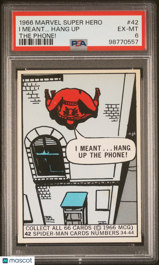1966 Donruss Marvel Super Hero #42 Spider-Man I Meant... Hang Up The Phone PSA 6
