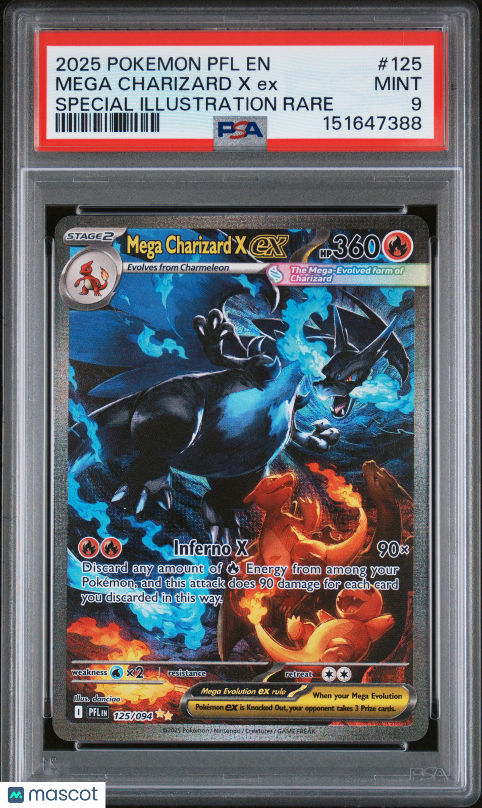 2025 Pokemon Phantasmal Flames Mega Charizard X EX SIR #125 PSA 9