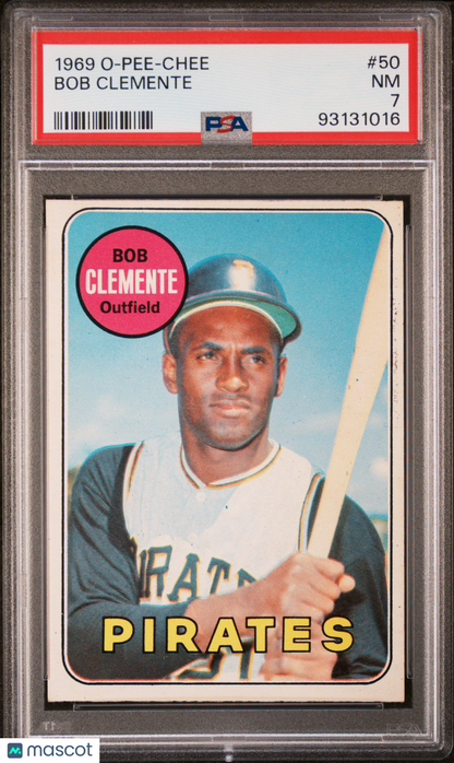 1969 OPC O-Pee-Chee #50 Roberto Clemente Pirates PSA 7