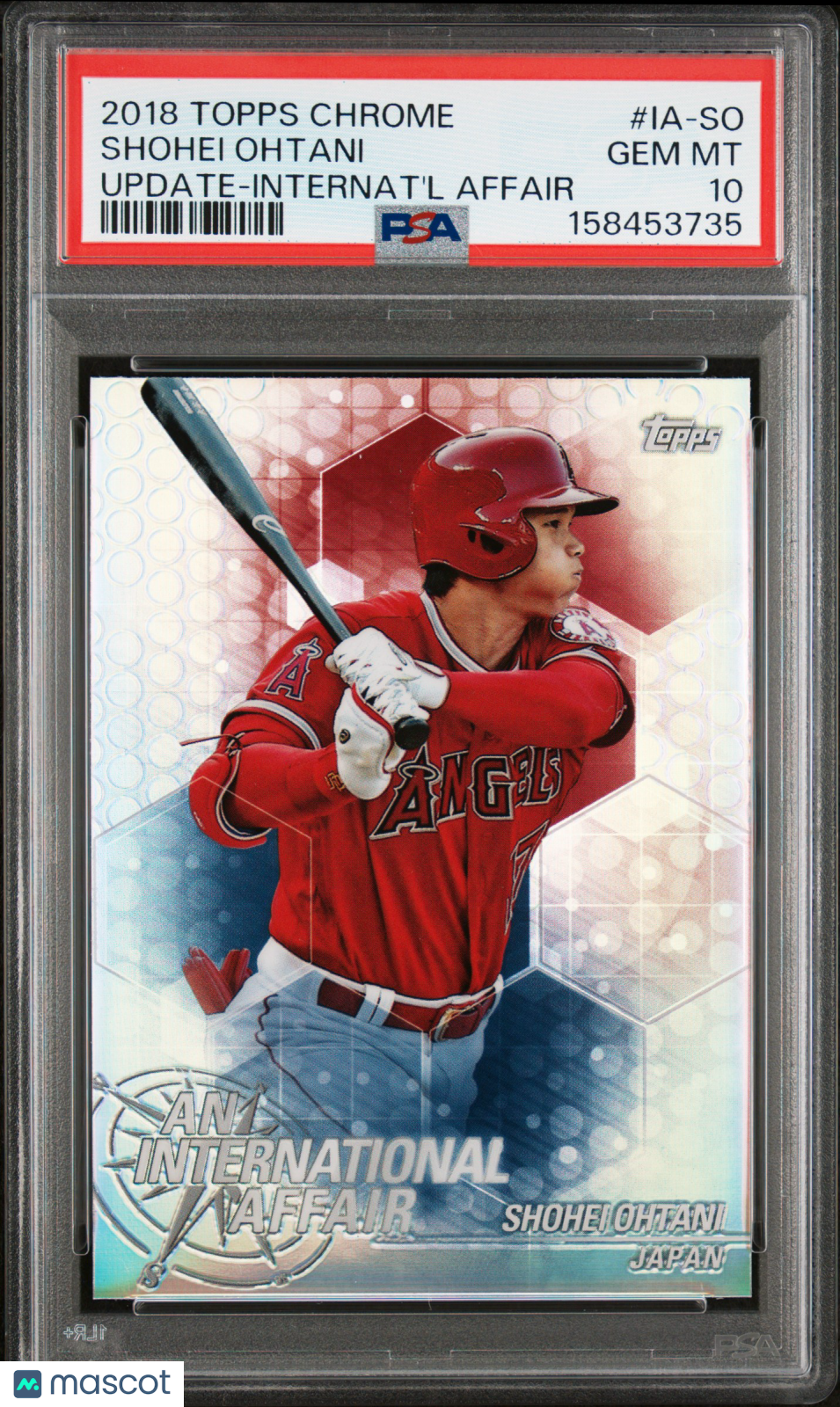 2018 Topps Chrome Update International Affair #IA-SO Shohei Ohtani Rookie PSA 10