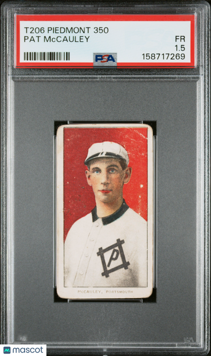T206 Pat Mccauley Southern League Portsmouth PSA 1.5 Piedmont Back