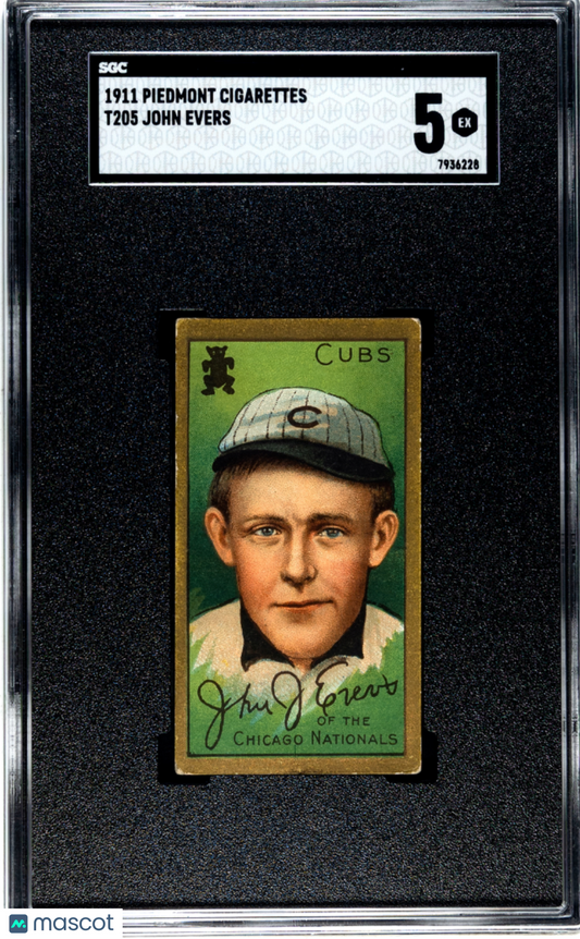 1911 T205 Johnny Evers Cubs SGC 5 Piedmont Back