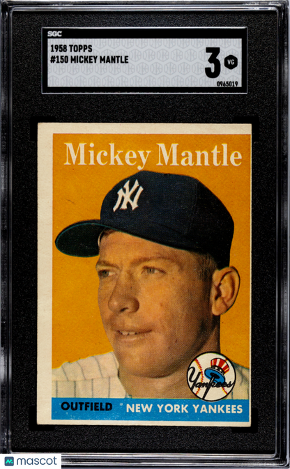 1958 Topps #150 Mickey Mantle Yankees SGC 3