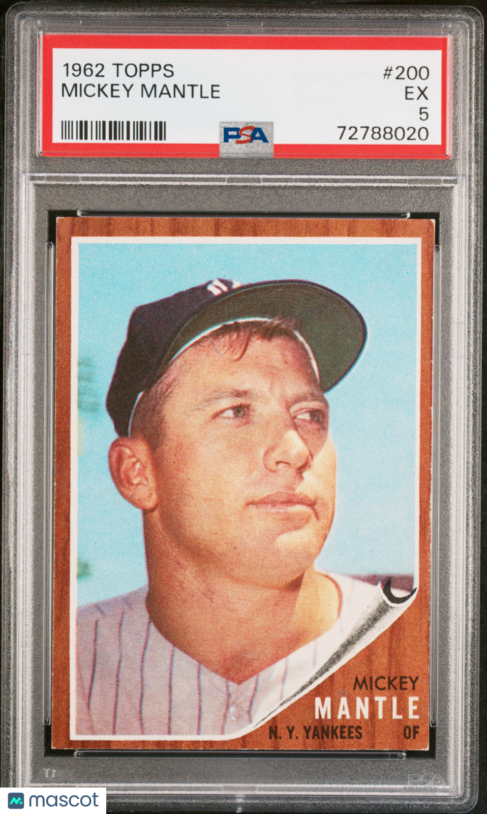 1962 Topps #200 Mickey Mantle Yankees PSA 5