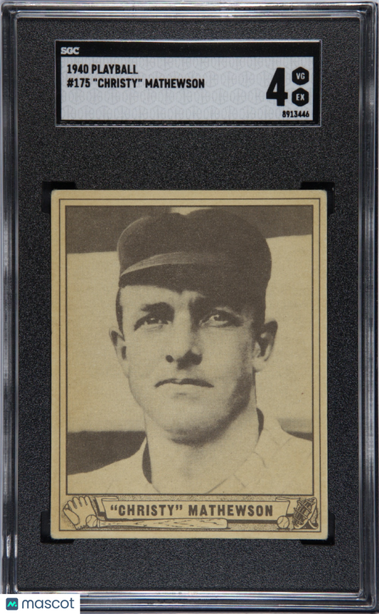 1940 Playball #175 Christy Mathewson Giants SGC 4 Well Centered