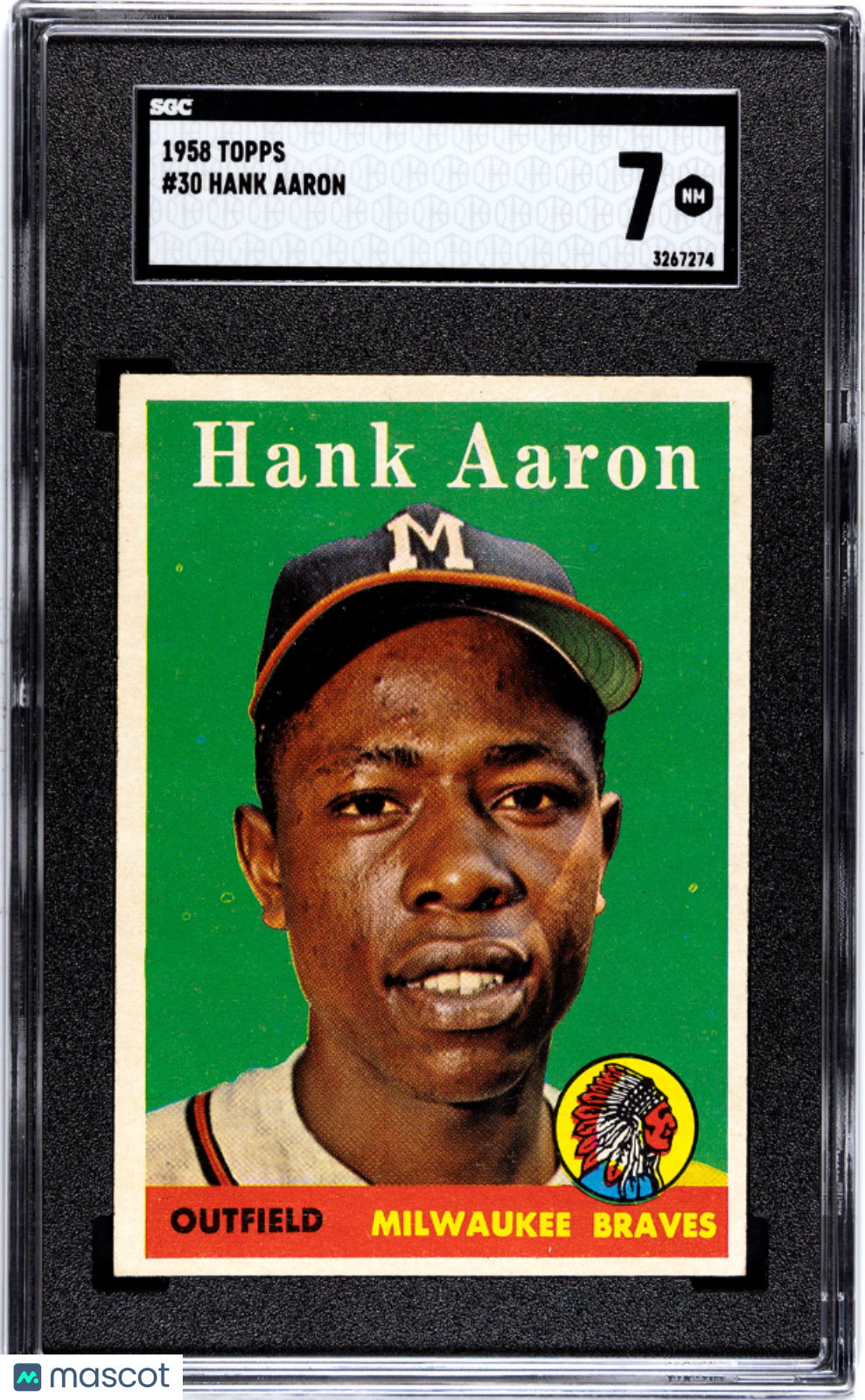 1958 Topps #30 Hank Aaron Braves SGC 7