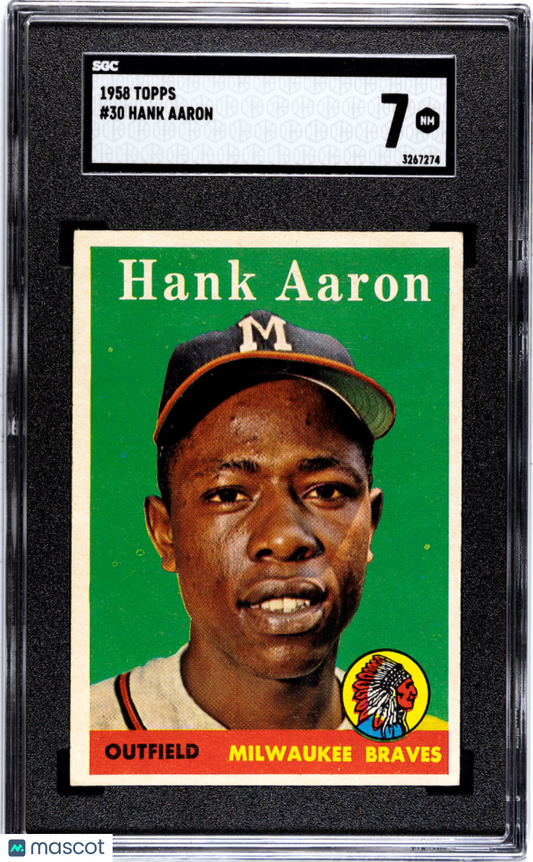 1958 Topps #30 Hank Aaron Braves SGC 7
