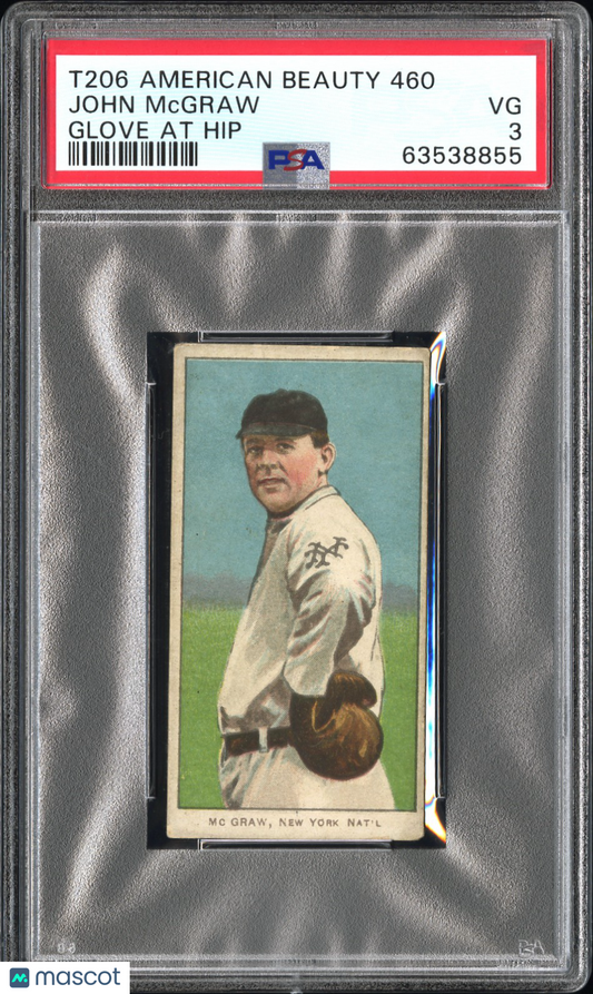 T206 John McGraw Glove At Hip New York PSA 3 American Beauty 460 Back