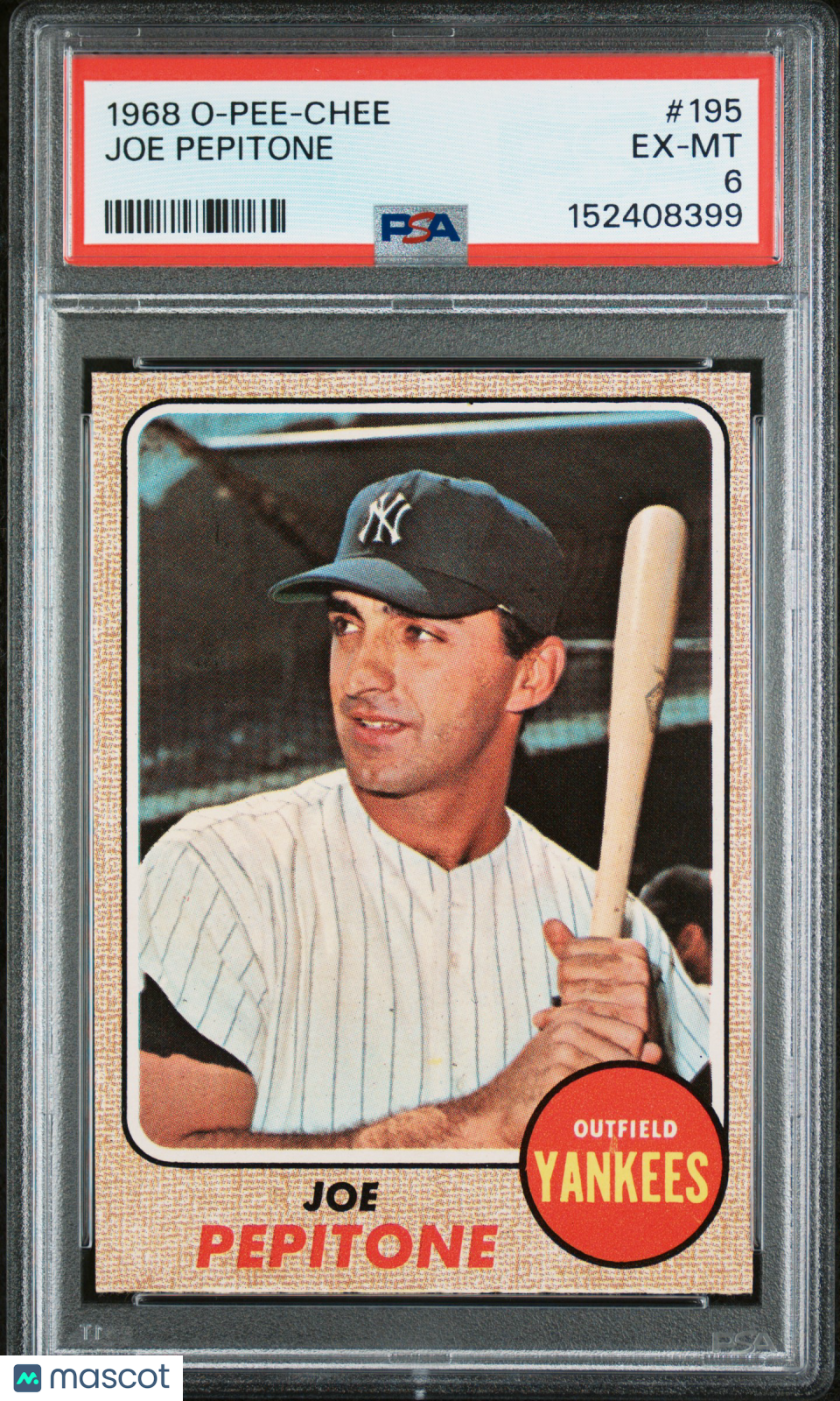 1968 OPC O-Pee-Chee #195 Joe Pepitone Yankees PSA 6