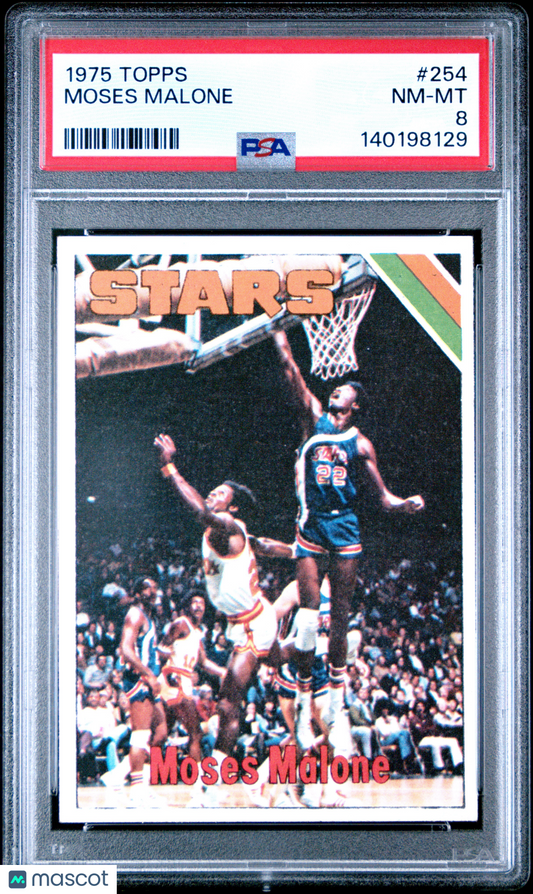 1975 Topps #254 Moses Malone Rookie HOF Utah PSA 8