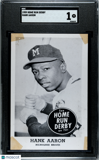 1959 Home Run Derby Hank Aaron Braves SGC 1