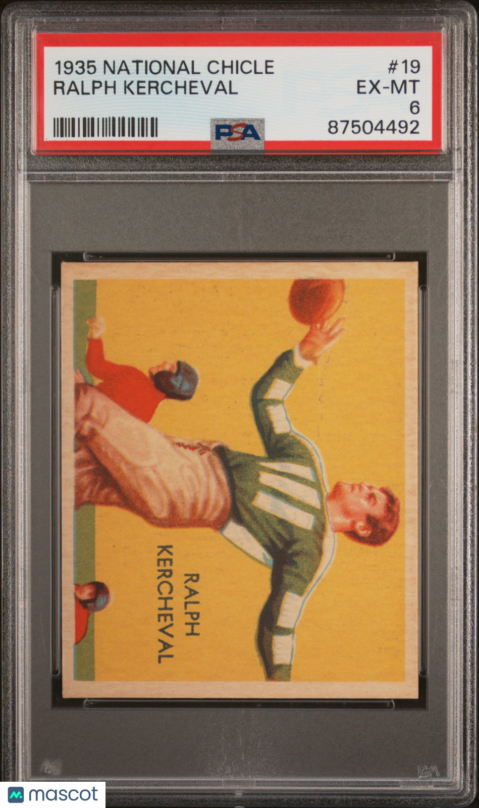 1935 National Chicle #19 Ralph Kercheval Dodgers PSA 6 Well Centered