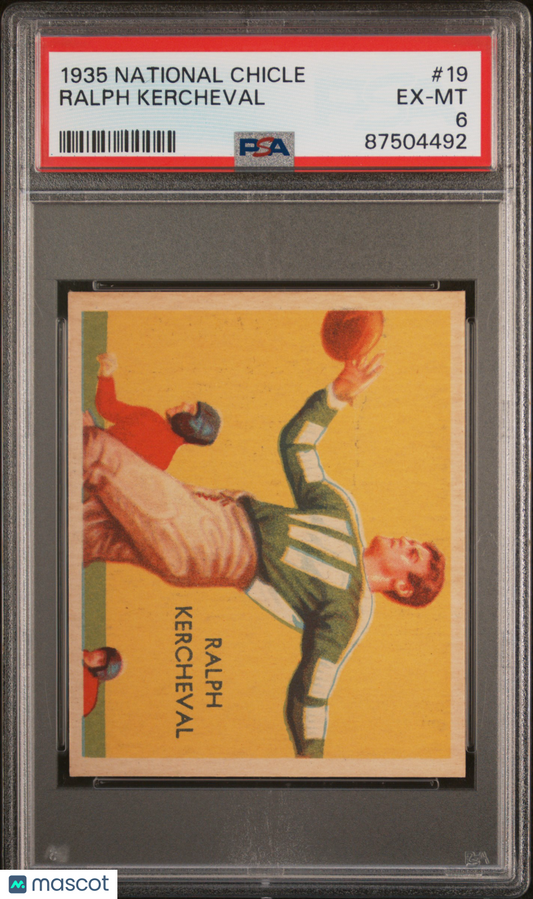 1935 National Chicle #19 Ralph Kercheval Dodgers PSA 6 Well Centered