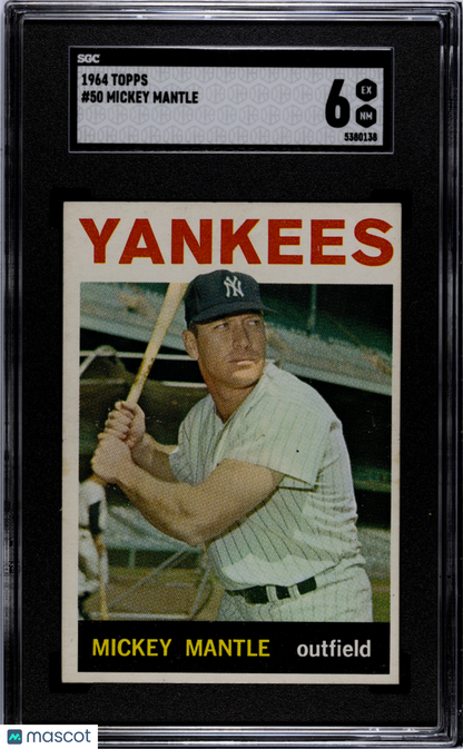 1964 Topps #50 Mickey Mantle Yankees SGC 6