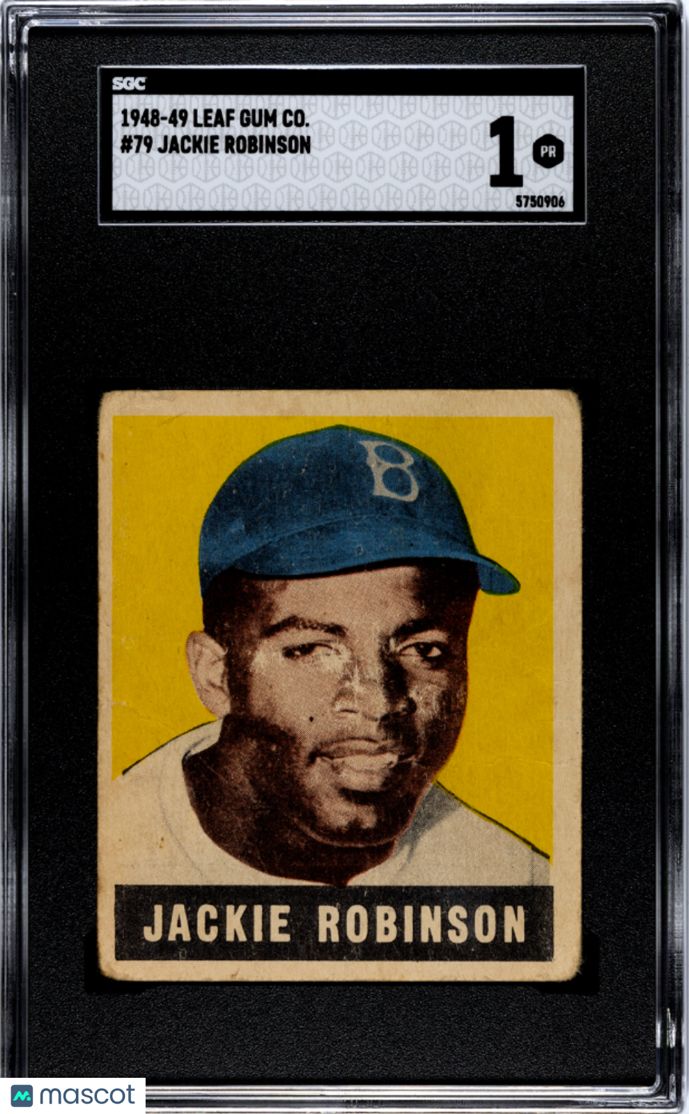 1948 Leaf #79 Jackie Robinson Rookie HOF Dodgers SGC 1