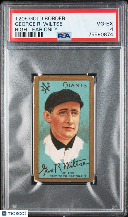 T205 George R. Wiltse Right Ear Only Variation Giants PSA 4
