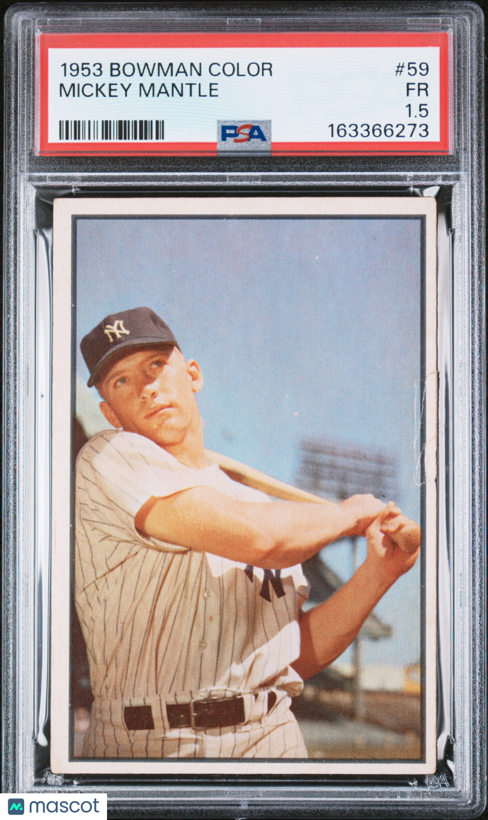 1953 Bowman Color #59 Mickey Mantle Yankees PSA 1.5