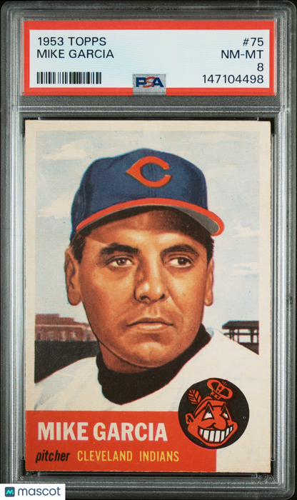1953 Topps #75 Mike Garcia Indians PSA 8