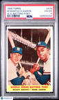 1958 Topps #418 World Series Batting Foes w/ Mickey Mantle PSA 4