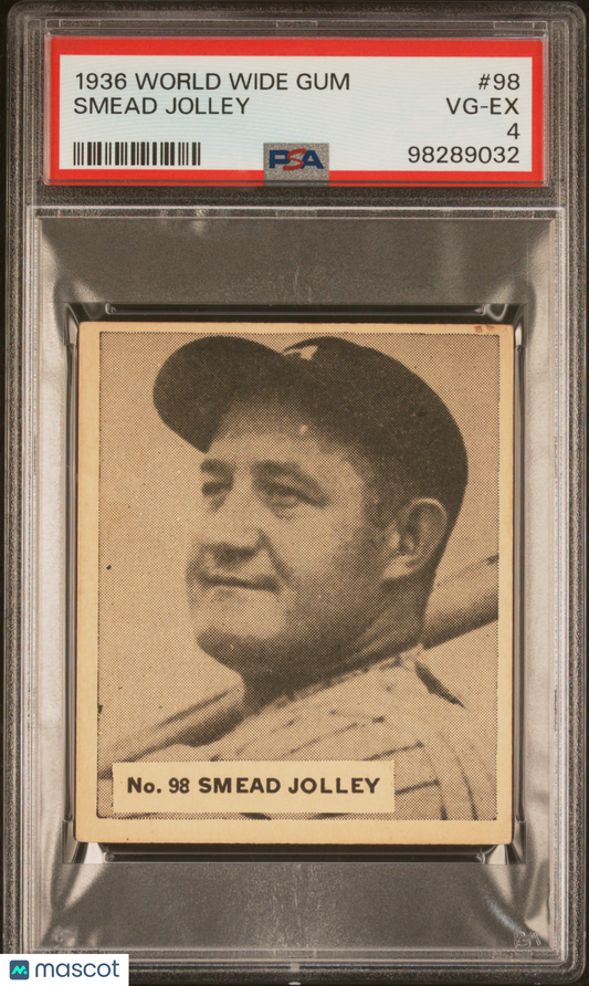 1936 World Wide Gum #98 Smead Jolley Senators PSA 4