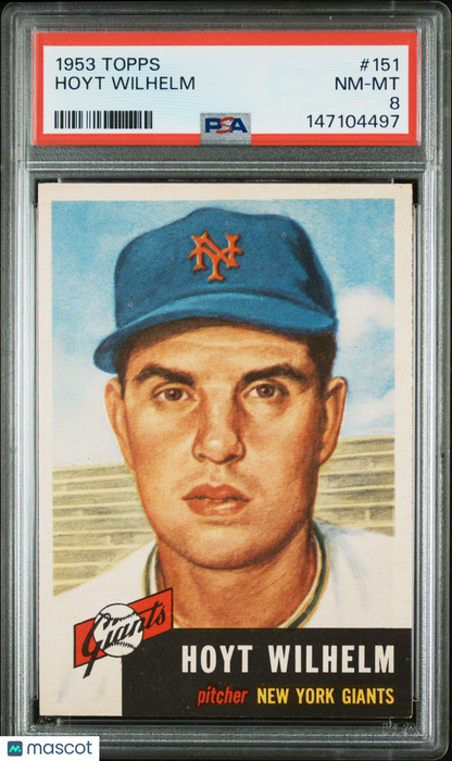 1953 Topps #151 Hoyt Wilhelm Giants PSA 8