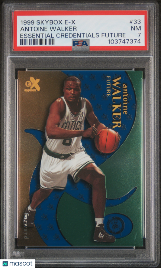 1999 Skybox E-X Essential Credentials Future Antoine Walker /28 PSA 7 pop 2