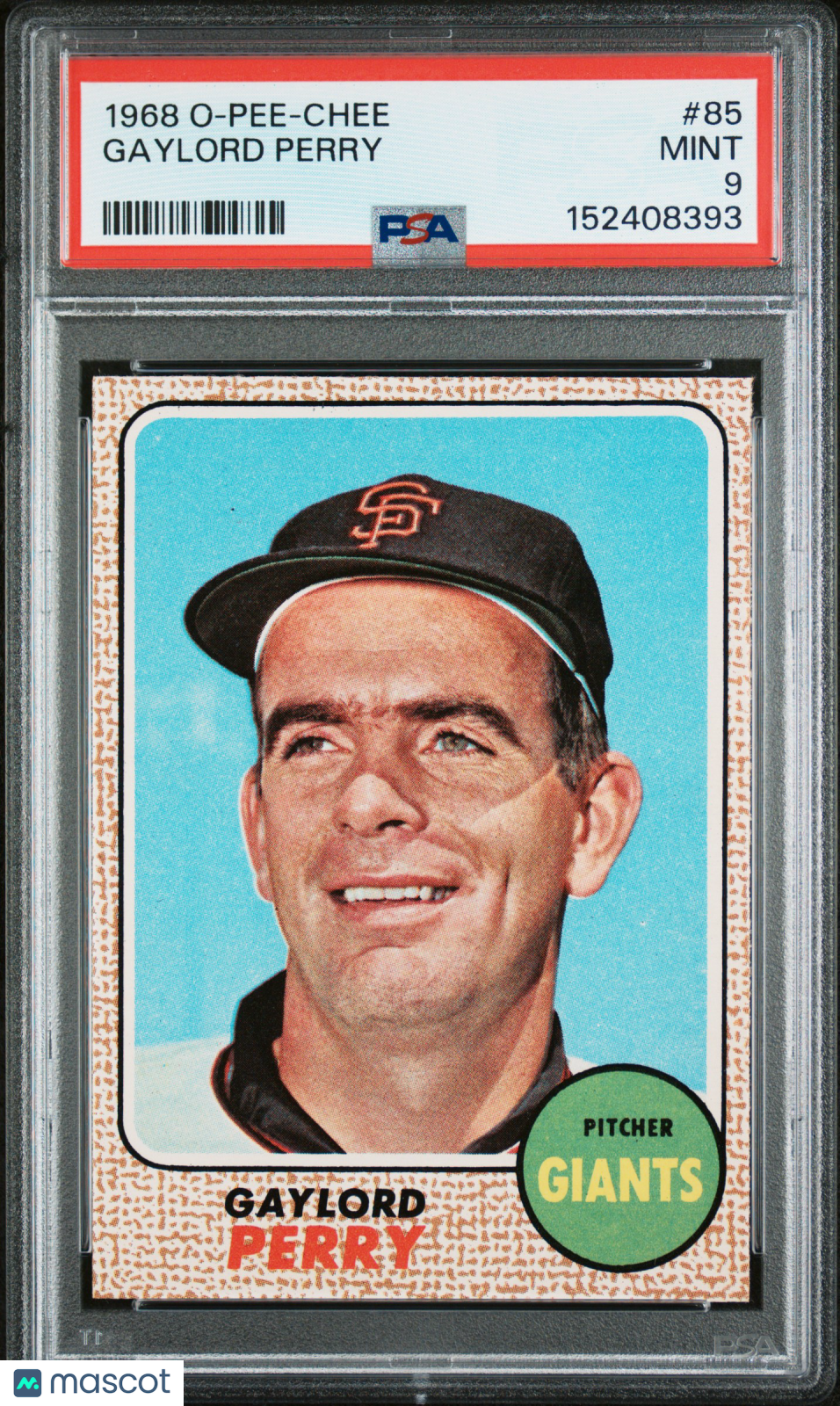 1968 OPC O-Pee-Chee #85 Gaylord Perry PSA 9 Well Centered POP 8 None Higher