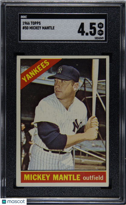 1966 Topps #50 Mickey Mantle Yankees SGC 4.5