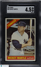 1966 Topps #50 Mickey Mantle Yankees SGC 4.5