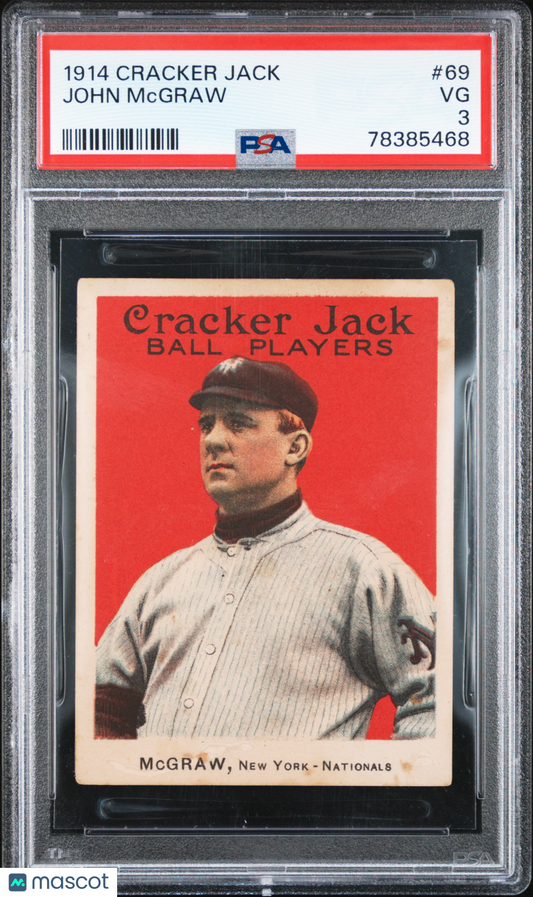 1914 Cracker Jack #69 John McGraw New York PSA 3