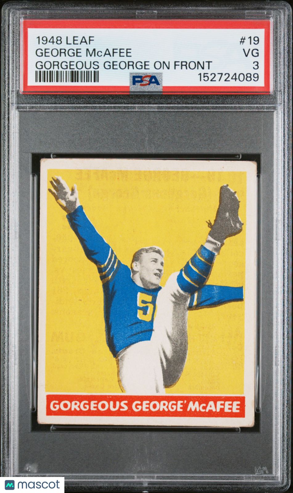 1948 Leaf #19 George Mcafee Gorgeous George On Front Bears PSA 3