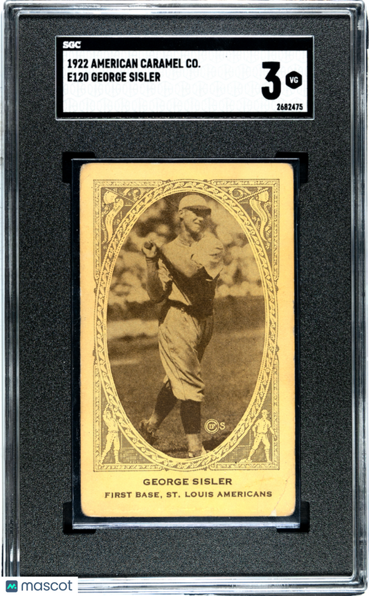 1922 E120 American Caramel George Sisler St. Louis SGC 3