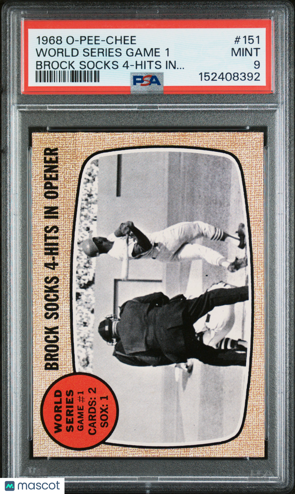 1968 OPC O-Pee-Chee #151 World Series Game 1 W/ Lou Brock PSA 9