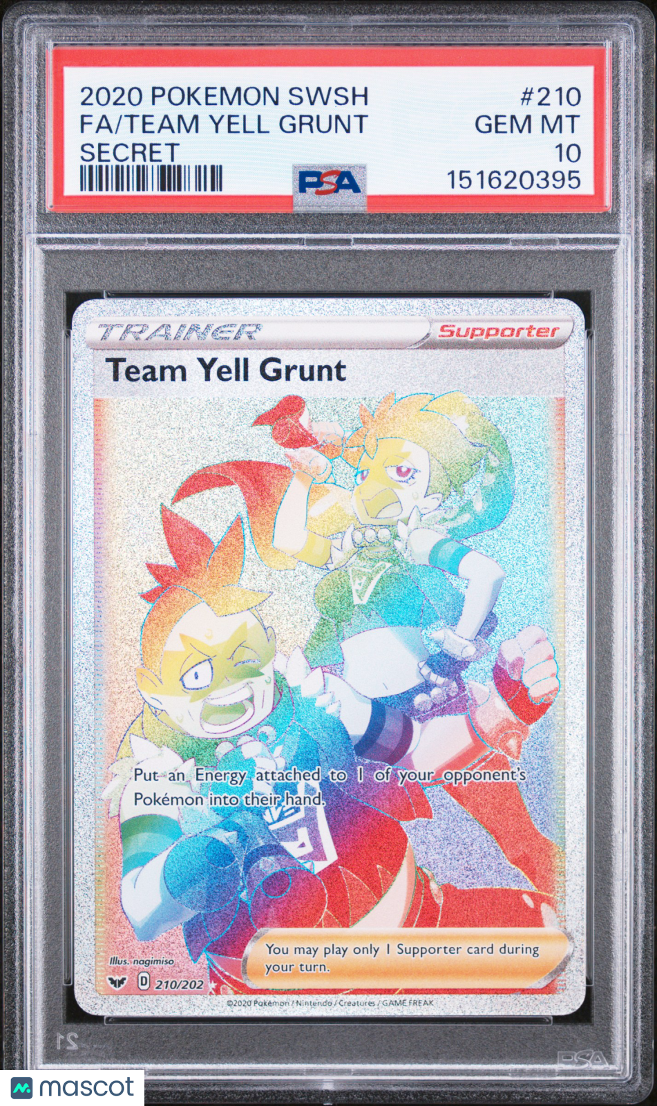 2020 Pokemon Sword & Shield #210 Team Yell Grunt Secret FA PSA 10