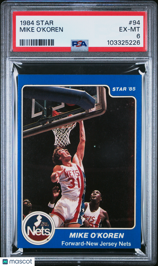 1984 Star #94 Mike O'koren Nets PSA 6