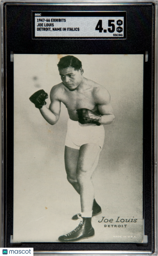 1947-66 Exhibits Boxing Joe Louis Detroit, Name In Italics SGC 4.5