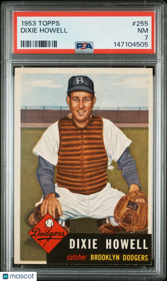 1953 Topps #255 Dixie Howell Short Print Dodgers PSA 7