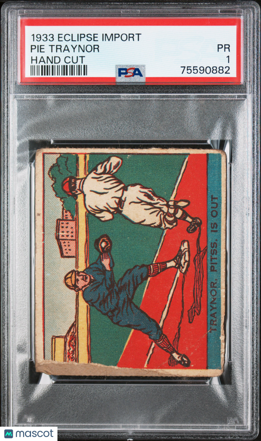 1933 Eclipse Import Hand Cut Pie Traynor  PSA 1