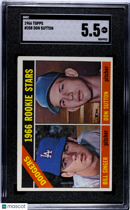 1966 Topps #288 Don Sutton Rookie HOF Dodgers SGC 5.5
