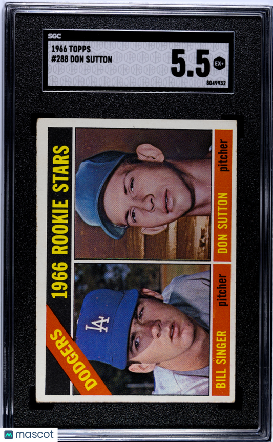 1966 Topps #288 Don Sutton Rookie HOF Dodgers SGC 5.5