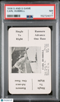 1936 S And S Game Carl Hubbell Yankees PSA 7
