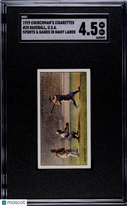 1929 Churchman's Cigarettes #25 USA Baseball Babe Ruth SGC 4.5 Well Centered