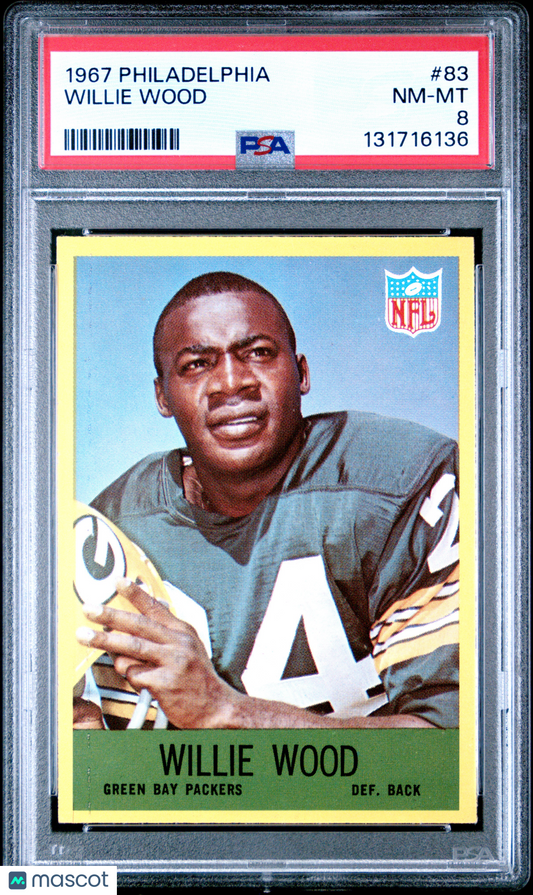 1967 Philadelphia #83 Willie Wood Packers PSA 8