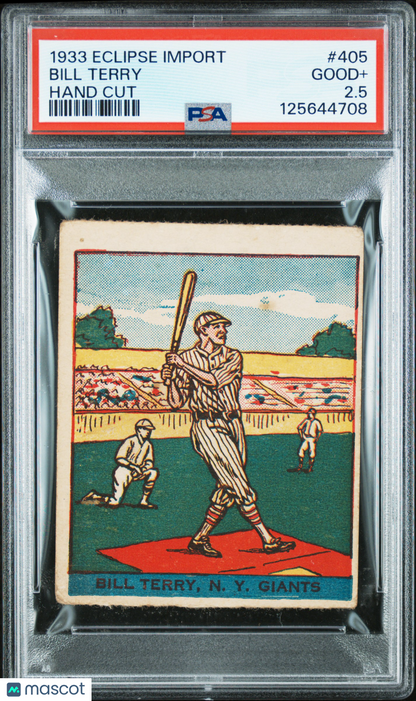 1933 Eclipse Import #405 Bill Terry Giants PSA 2.5