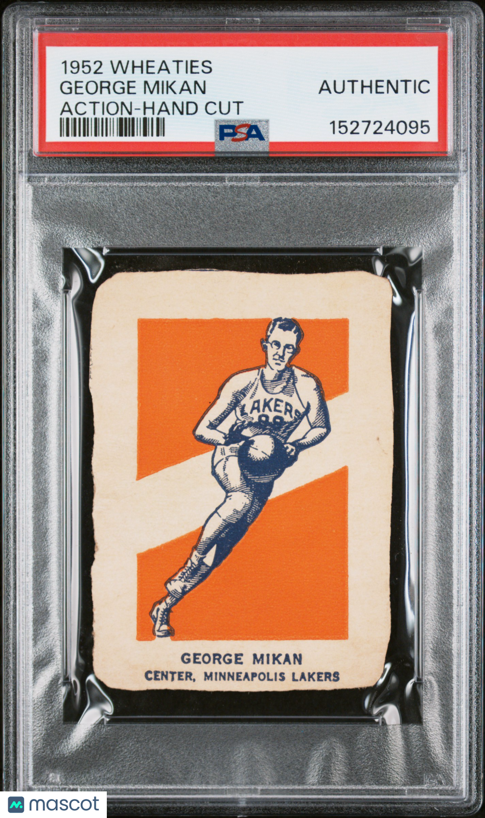 1952 Wheaties George Mikan Action Hand Cut Lakers PSA A