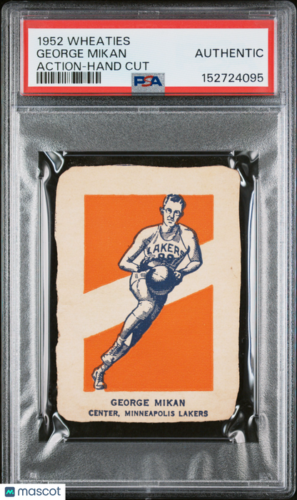 1952 Wheaties George Mikan Action Hand Cut Lakers PSA A